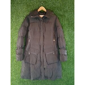 Calvin Klein Women's Puffer Jacket 8P Petite Dark Brown Duck Down Coat CW11L344